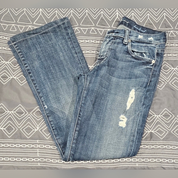 7 For All Mankind Denim - 7 For All Mankind Distressed Bootcut Jeans Size 28